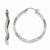 Sterling Silver Diamond-cut 2.5x35mm Wavy Square Tube Hoop Earrings