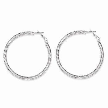Sterling Silver Rhodium Plated Hinged Earrings