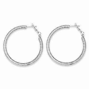Sterling Silver Rhodium Plated Hinged Earrings