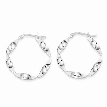 Sterling Silver Twisted Hoop Earrings
