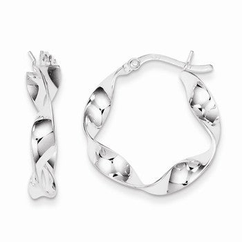 Sterling Silver Twisted Hoop Earrings