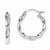 Sterling Silver Rhodium Plated Polished & Satin Twist Hoop Earrings