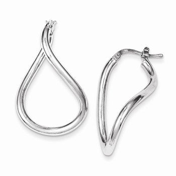 Sterling Silver Polished Twisted Hoop Earrings