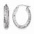 Sterling Silver Rhodium Plated Diamond-cut Oval Hoop Earrings