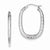 Sterling Silver Rhodium Plated Patterned Oval Hoop Earrings