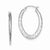 Sterling Silver Rhodium Plated Textured Oval Hoop Earrings