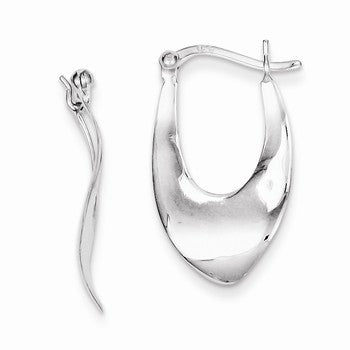 Sterling Silver Oval Hoop Earrings