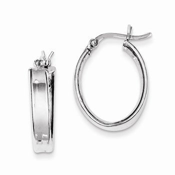 Sterling Silver Rhodium Plated Hoop Earrings