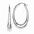 Sterling Silver Polished Rhodium Plated Hollow Hoop Earrings
