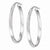 Sterling Silver Brushed Textured Hollow Oval Hoop Earrings