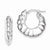 Sterling Silver Polished Rhodium Plated Scalloped Hollow Hoop Earrings