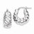 Sterling Silver Polished Rhodium Plated Scalloped Hollow Hoop Earrings