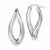 Sterling Silver Polished Rhodium Plated Twisted Oval Hoop Earrings