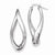 Sterling Silver Polished Rhodium Plated Twisted Hollow Hoop Earrings