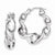Sterling Silver Polished Rhodium Plated Twisted Hollow Hoop Earrings