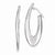 Sterling Silver Polished Rhodium Plated Hollow Hoop Earrings