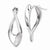 Sterling Silver Polished Rhodium Plated Hollow Twisted Hoop Earrings