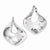 Sterling Silver Polished Rhodium Plated Twisted Square Hoop Earrings