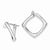 Sterling Silver Polished Rhodium Plated Square Hollow Hoop Earrings