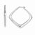 Sterling Silver Polished Rhodium Plated Hollow Square Hoop Earrings
