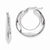 Sterling Silver Polished Rhodium Plated Hollow Hoop Earrings