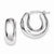 Sterling Silver Polished Rhodium Plated Hollow Hoop Earrings