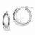 Sterling Silver Polished Rhodium Plated Hollow Hoop Earrings