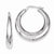 Sterling Silver Polished Rhodium Plated Hollow Hoop Earrings