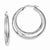 Sterling Silver Polished Rhodium Plated Hollow Hoop Earrings