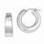 Sterling Silver Polished Rhodium Hoop Earrings
