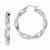 Sterling Silver Rhodium Plated Diamond-cut Satin Polished Wavy Hoop Earrings