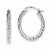 Sterling Silver Rhodium Plated Diamond-cut Oval Hoop Earrings