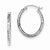 Sterling Silver Rhodium Plated Diamond-cut Oval Hoop Earrings