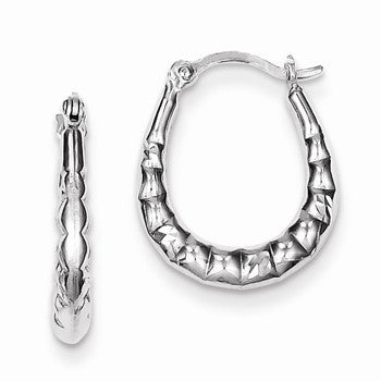 Sterling Silver Scalloped Hoop Earrings
