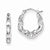 Sterling Silver Rhodium Plated Hollow Scalloped Hoop Earrings