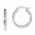 Sterling Silver Rhodium Plated Diamond-cut Hoop Earrings