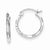 Sterling Silver Rhodium Plated Diamond-cut Hoop Earrings