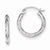 Sterling Silver Rhodium Plated Diamond-cut Hoop Earrings
