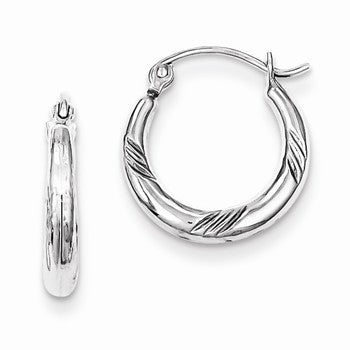 Sterling Silver Rhodium Plated Hoop Earrings