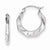 Sterling Silver Rhodium Plated Hollow Textured/Polished Hoop Earrings