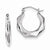 Sterling Silver Rhodium Plated Hollow Fancy Hoop Earrings