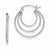 Sterling Silver Rhodium Plated Textured Fancy Circle Hoop Earrings