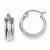 Sterling Silver Rhodium Plated Diamond-cut Hoop Earrings