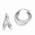 Sterling Silver Rhodium Plated Polished Diamond-cut Hoop Earrings