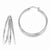 Sterling Silver Rhodium Plated Textured Fancy Hoop Earrings