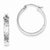 Sterling Silver Rhodium Plated Diamond-cut Hoop Earrings