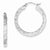 Sterling Silver Diamond-cut 3x30mm Square Tube Hoop Earrings