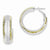 Sterling Silver Gold Plated Brushed/Diamond-cut Hollow Hoop Earrings