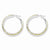 Sterling Silver Gold Plated Brushed/Diamond-cut Hollow Hoop Earrings