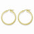 Sterling Silver Gold Plated Textured Hoop Tube Earrings